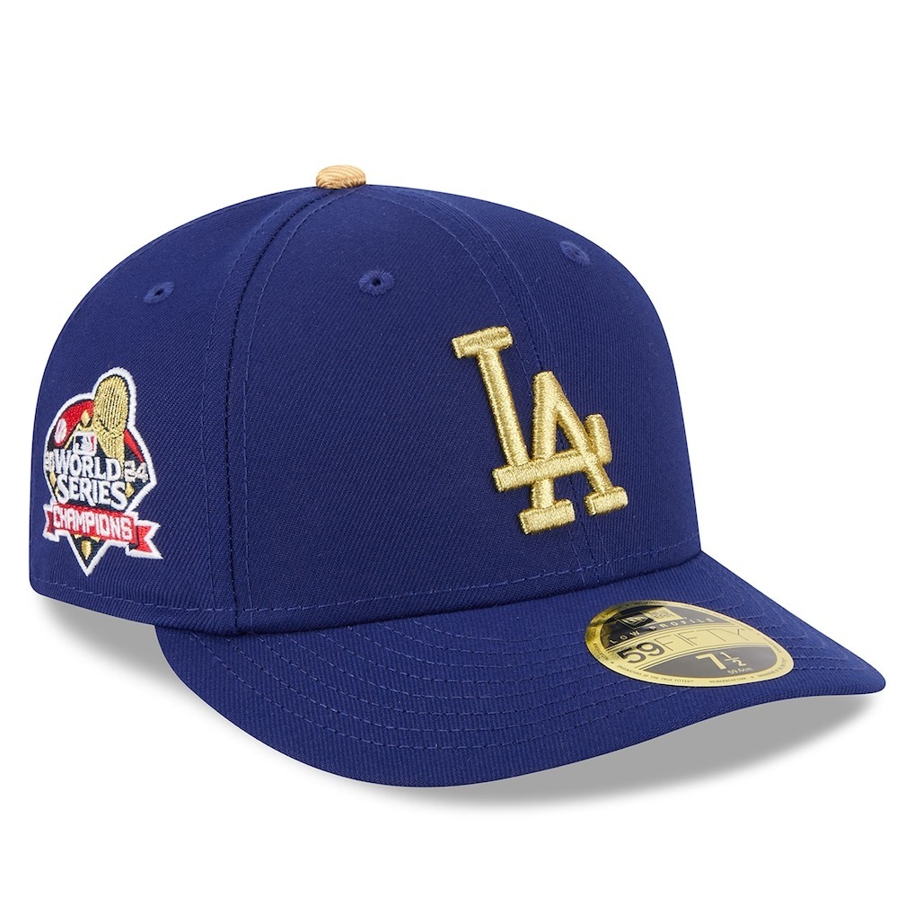 MLB帽子Los Angeles Dodgers 洛杉磯道奇 2024 冠軍帽 開幕戰 Gold Collection 金字電繡 老帽 New Era Low Profile 59FIFTY 全封帽 全新