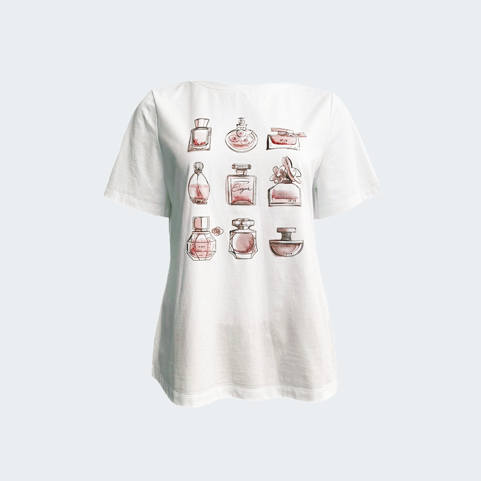 純棉不規則串珠香水瓶T恤