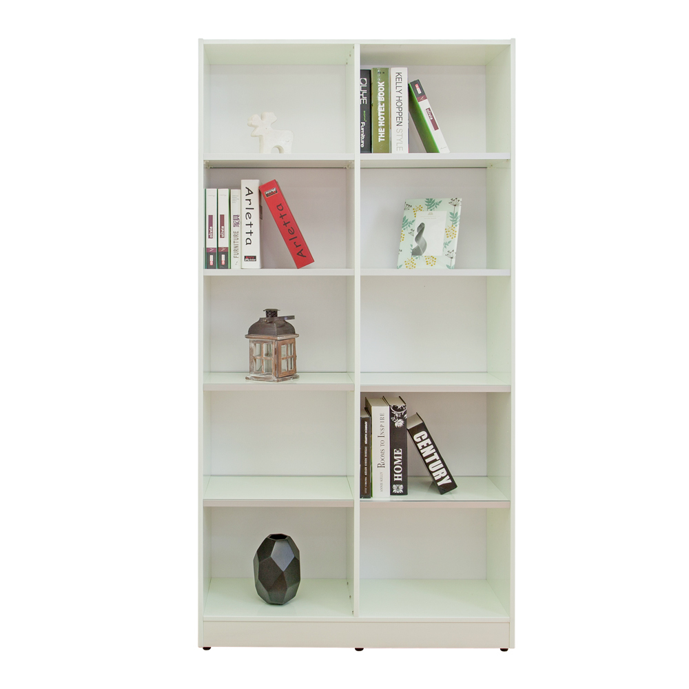 南亞塑鋼-3尺開放式10格防水塑鋼書櫃/十格收納櫃/展示櫃