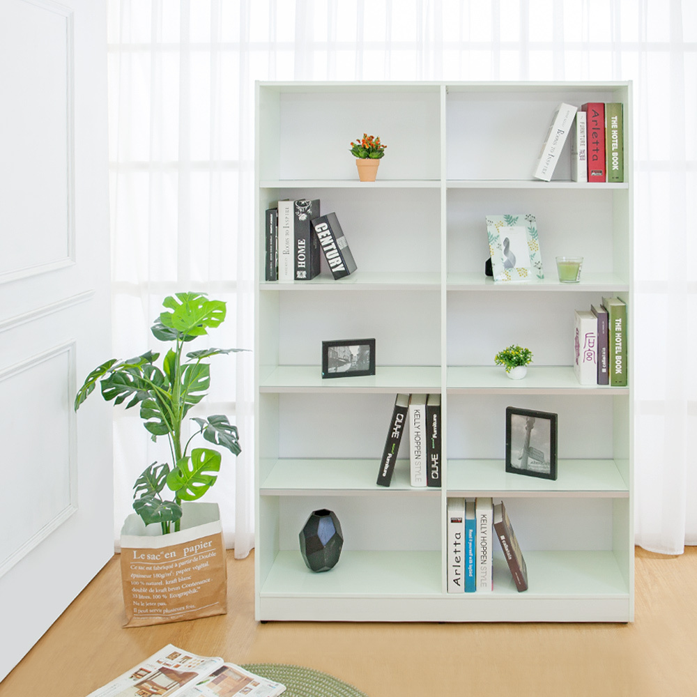 南亞塑鋼-4尺開放式10格防水塑鋼書櫃/十格收納櫃/展示櫃