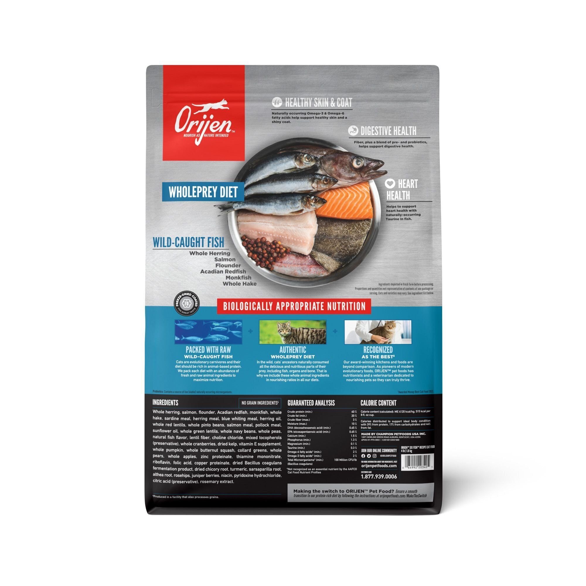 Orijen 6 Fish Cat 無穀物貓糧 六種魚 1.8kg