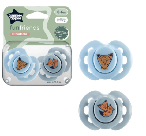 Tommee Tippee 0-6 months AIR pacifier (2 pieces) (with sterilization box; excluding pacifier cover)