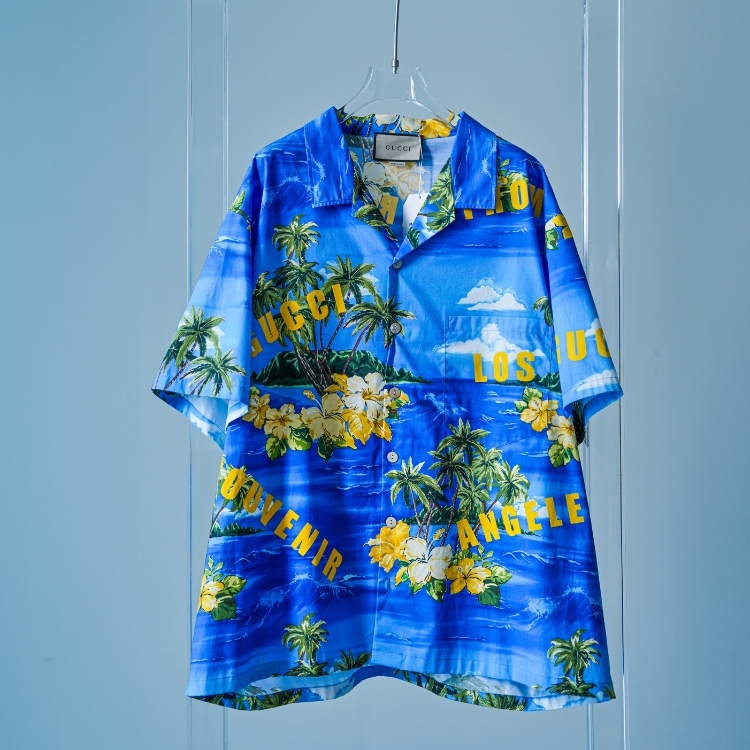 Gucci 藍色夏威夷風襯衫 46號