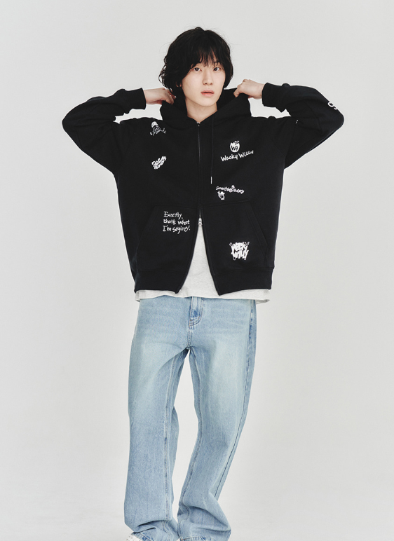 【直播】Wackywilly LL060466 Kiki 滿身塗鴉連帽外套