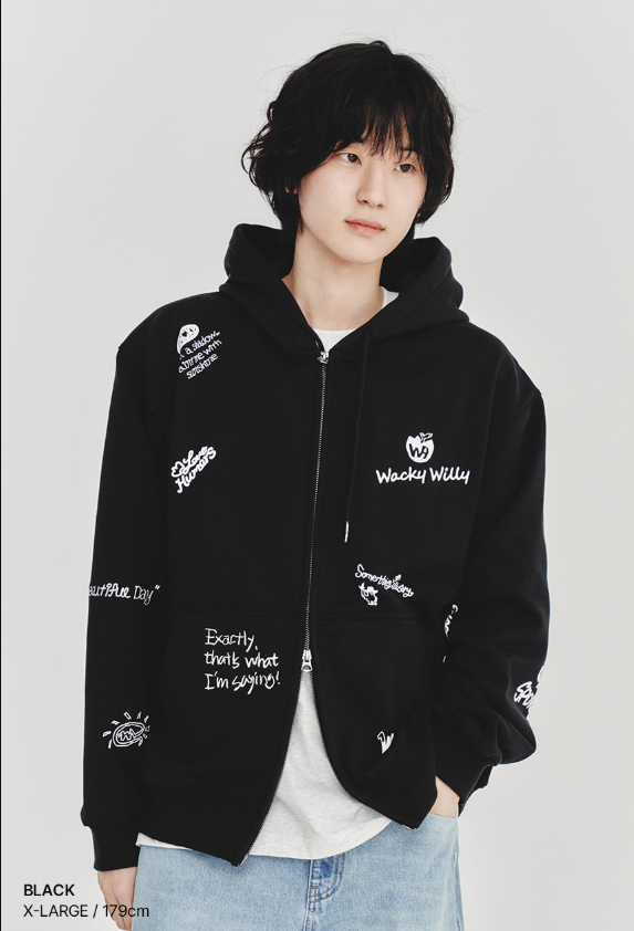 【直播】Wackywilly LL060466 Kiki 滿身塗鴉連帽外套