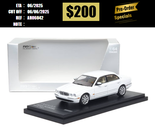 PO-$200 * ALMOST REAL * 1:64 JAGUAR XJ350 WHITE ONYX [OD04/06]