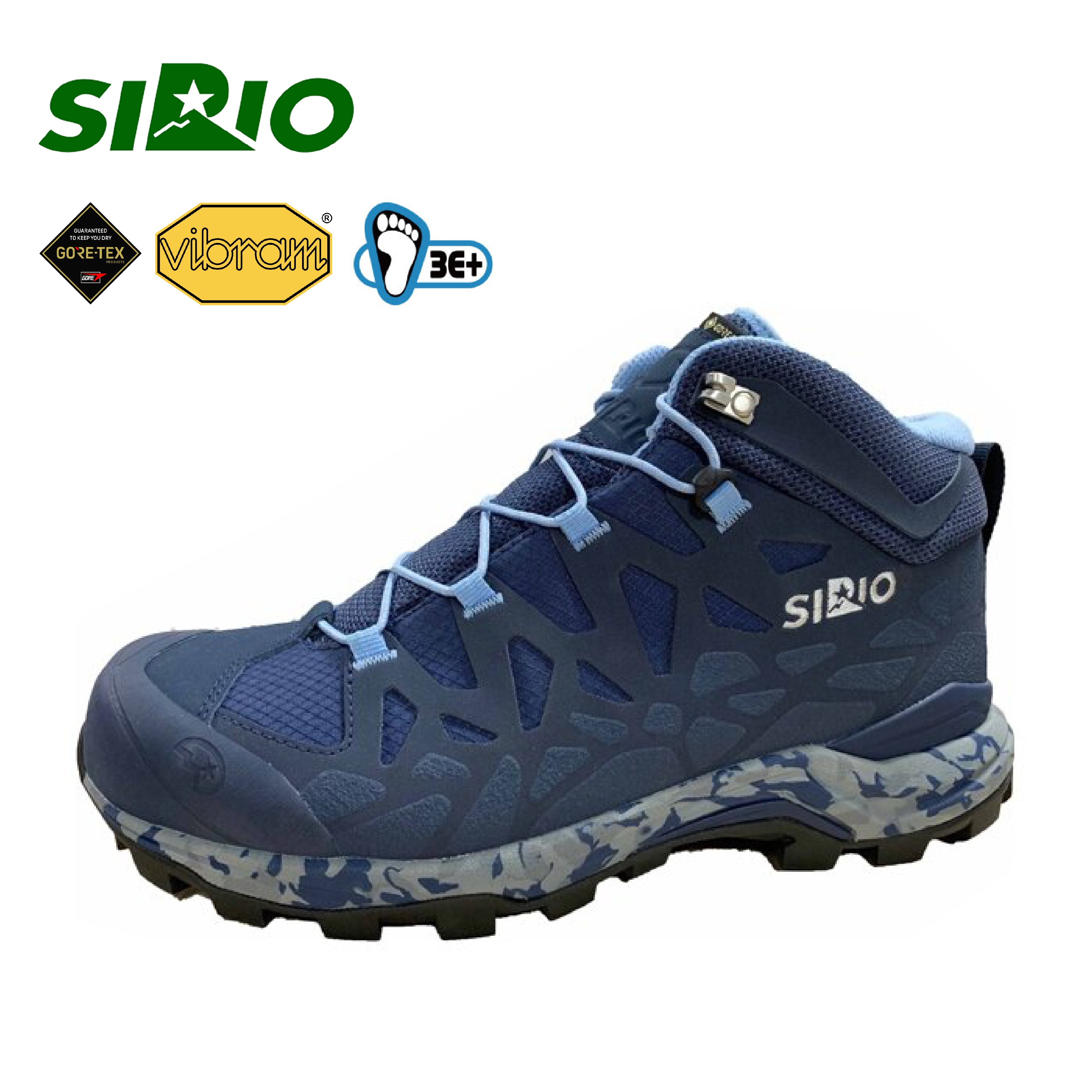 SIRIO 日本 PF156DE Gore-Tex 中筒多功能健行鞋 女款 (水藍色) 登山鞋/3E+寬楦/東方人腳型/黃金大底 33SI0156-BU