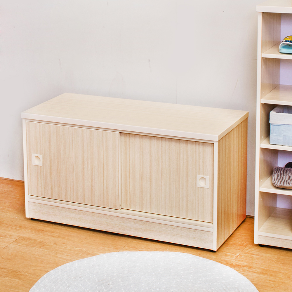 南亞塑鋼-3尺拉門/推門塑鋼坐式鞋櫃/穿鞋椅