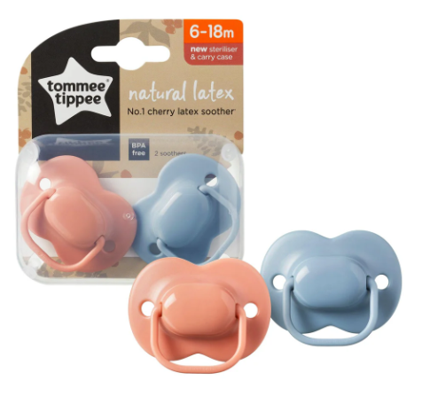 Tommee Tippee Natural Latex Pacifier 6-18 Months (2 Pack)