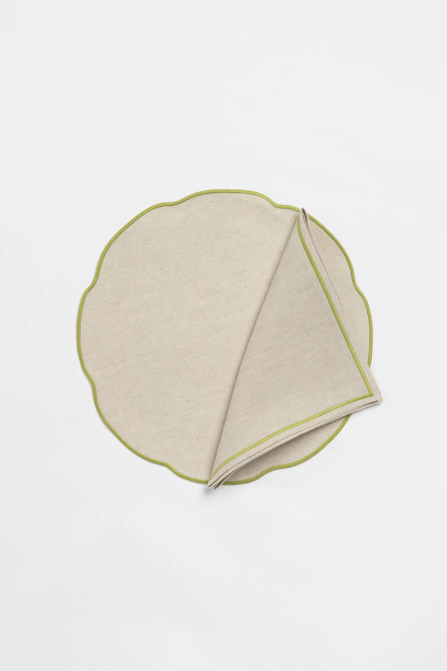 Lido 亞麻餐巾＿麻灰/馬卡龍綠