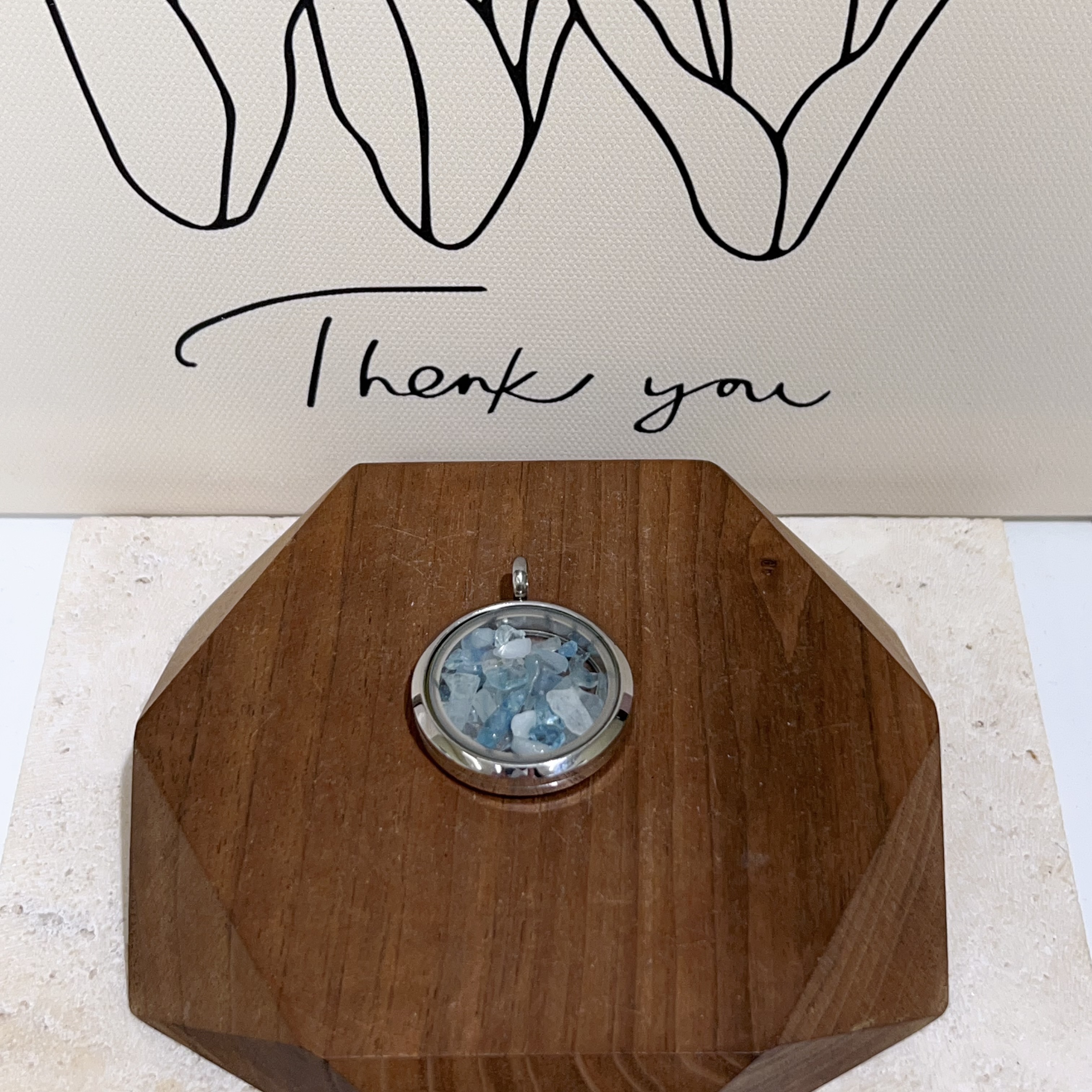 海藍寶碎石吊墜