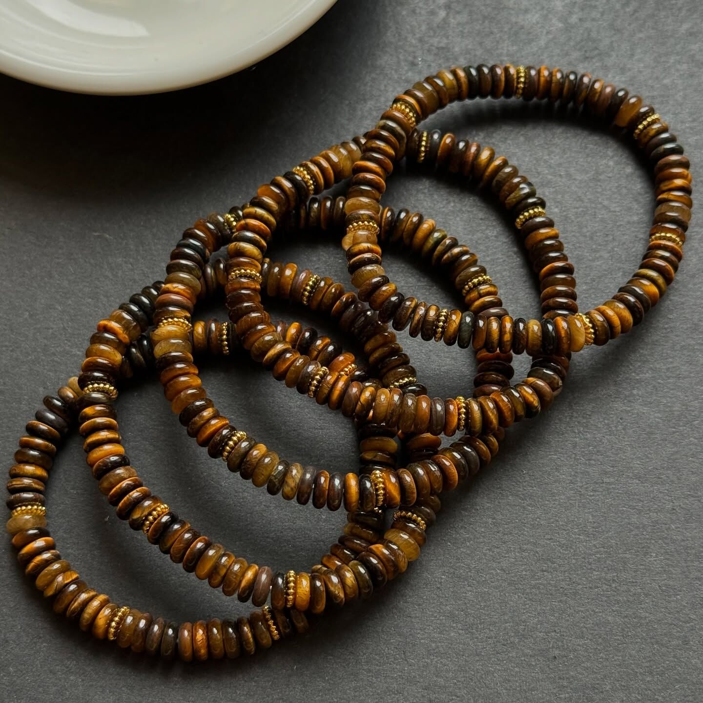 [原石] 黃虎眼石 算盤珠手串