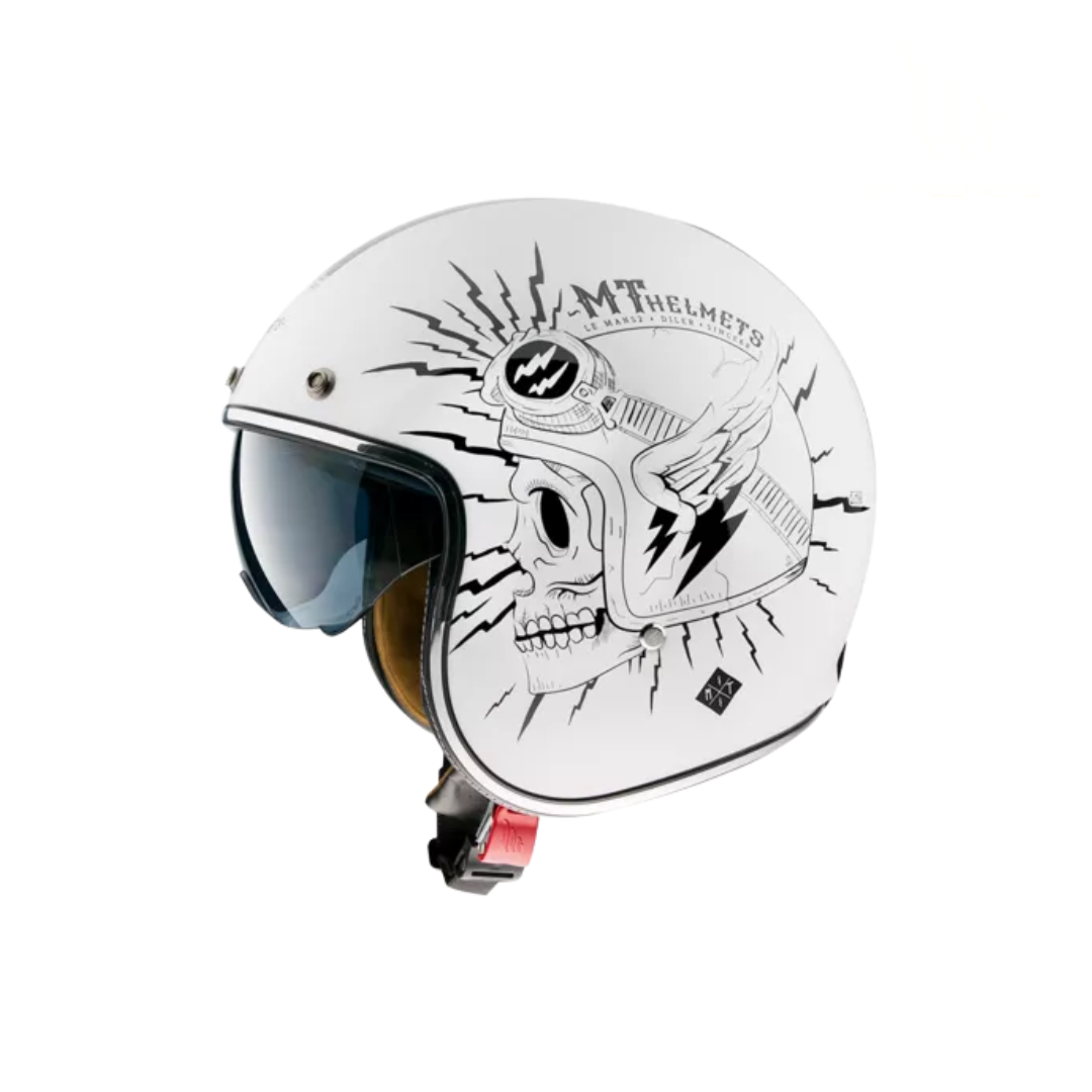 MT HELMETS LE MANS 2 SV DILER A0 GLOSS PEARL WHITE