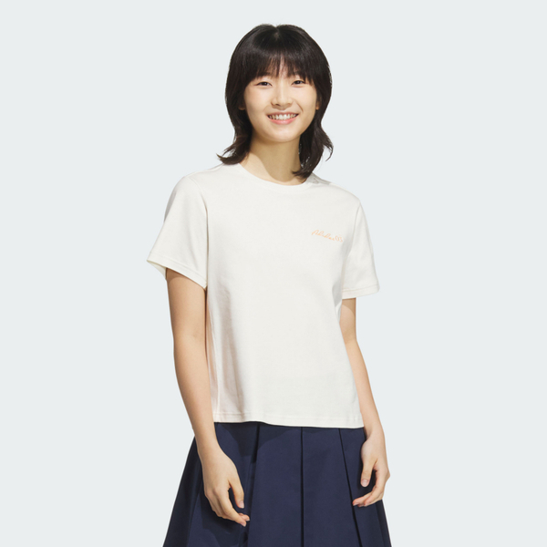 Adidas Ver Ss Tee JM8805 女 T恤 運動上衣 休閒短袖 米白 亞版
