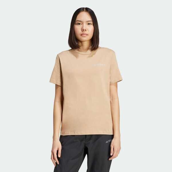 Adidas Mt W Polygene T JI8322 女 T恤 運動上衣 休閒短袖 淺橘 亞版