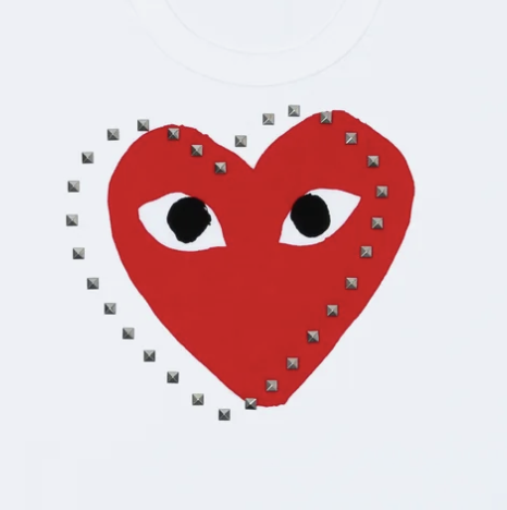 『代購商品』COMME des GARCONS PLAY 川久保玲 Printed Red Heart X Studs TEE 愛心 AX-T803-051-WHITE
