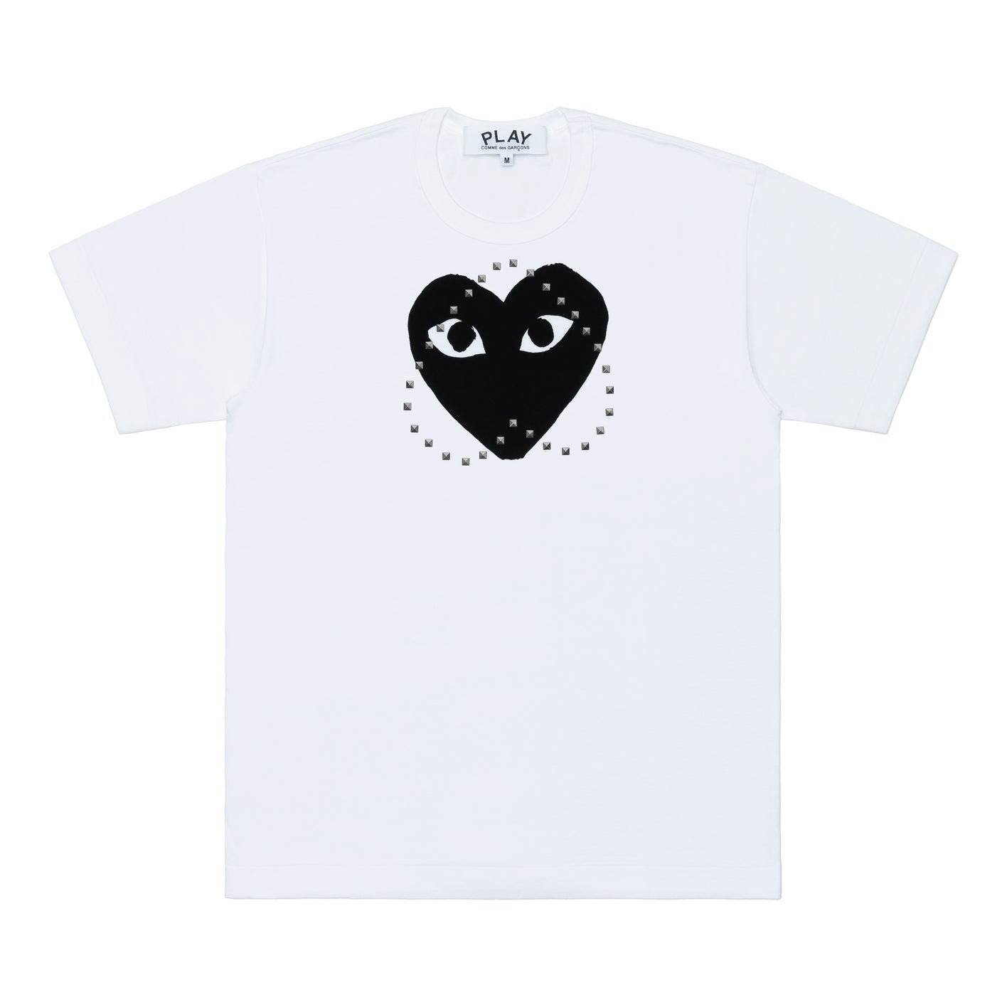 『代購商品』COMME des GARCONS PLAY 川久保玲 Printed Black Heart X Studs TEE 愛心 AX-T804-051-WHITE