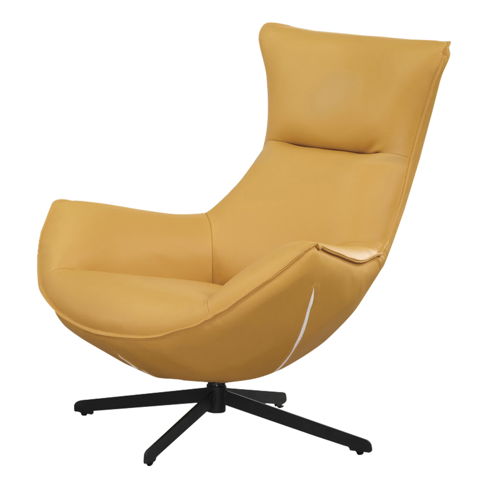 路斯科技皮革休閒扶手單人旋轉椅/造型沙發椅/商務洽談椅/房間椅/會客椅(兩色可選)