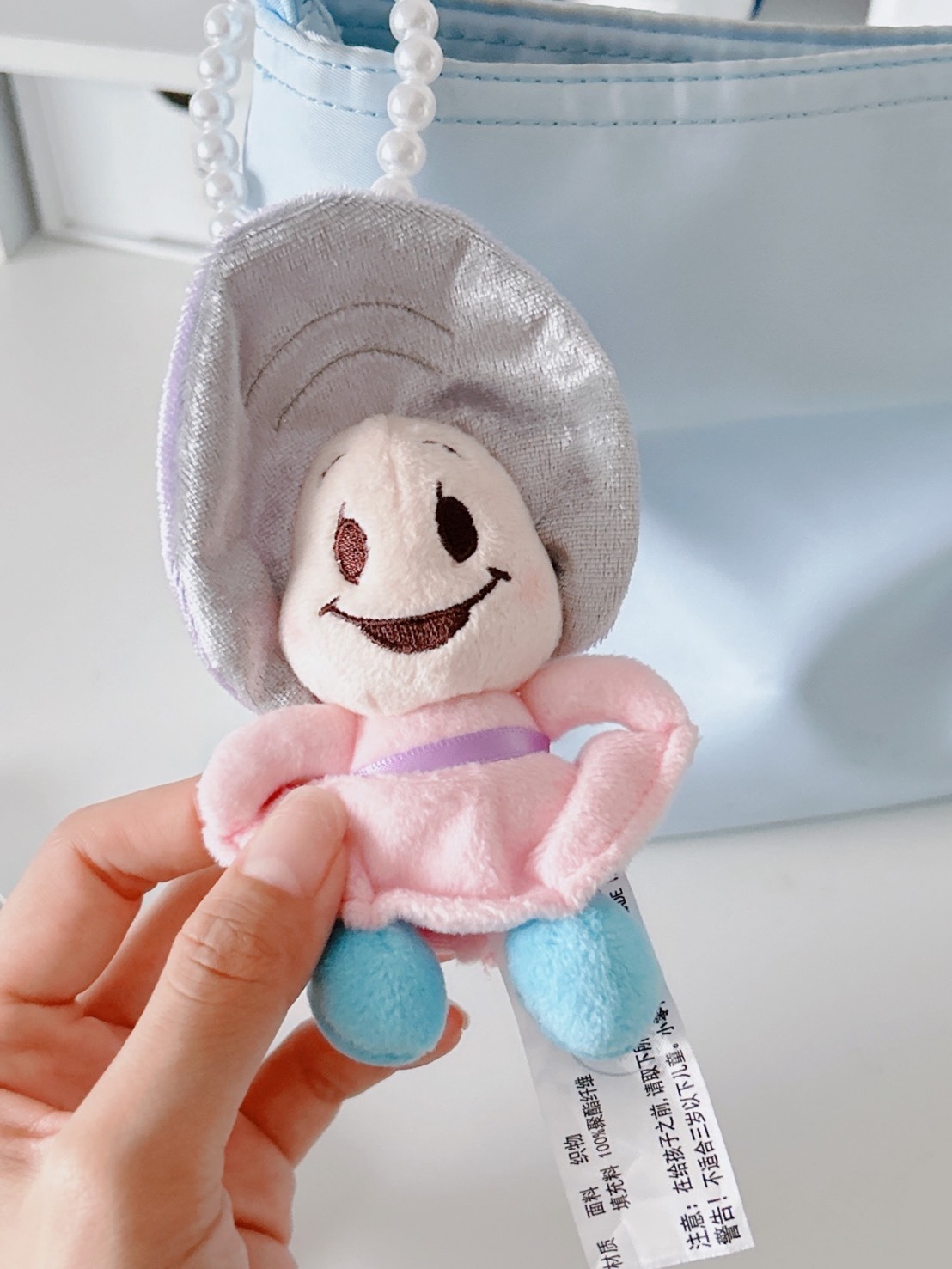 DISNEY STORE 迪士尼 牡蠣寶寶系列 微笑表情 珍珠鏈 玩偶 毛絨掛件