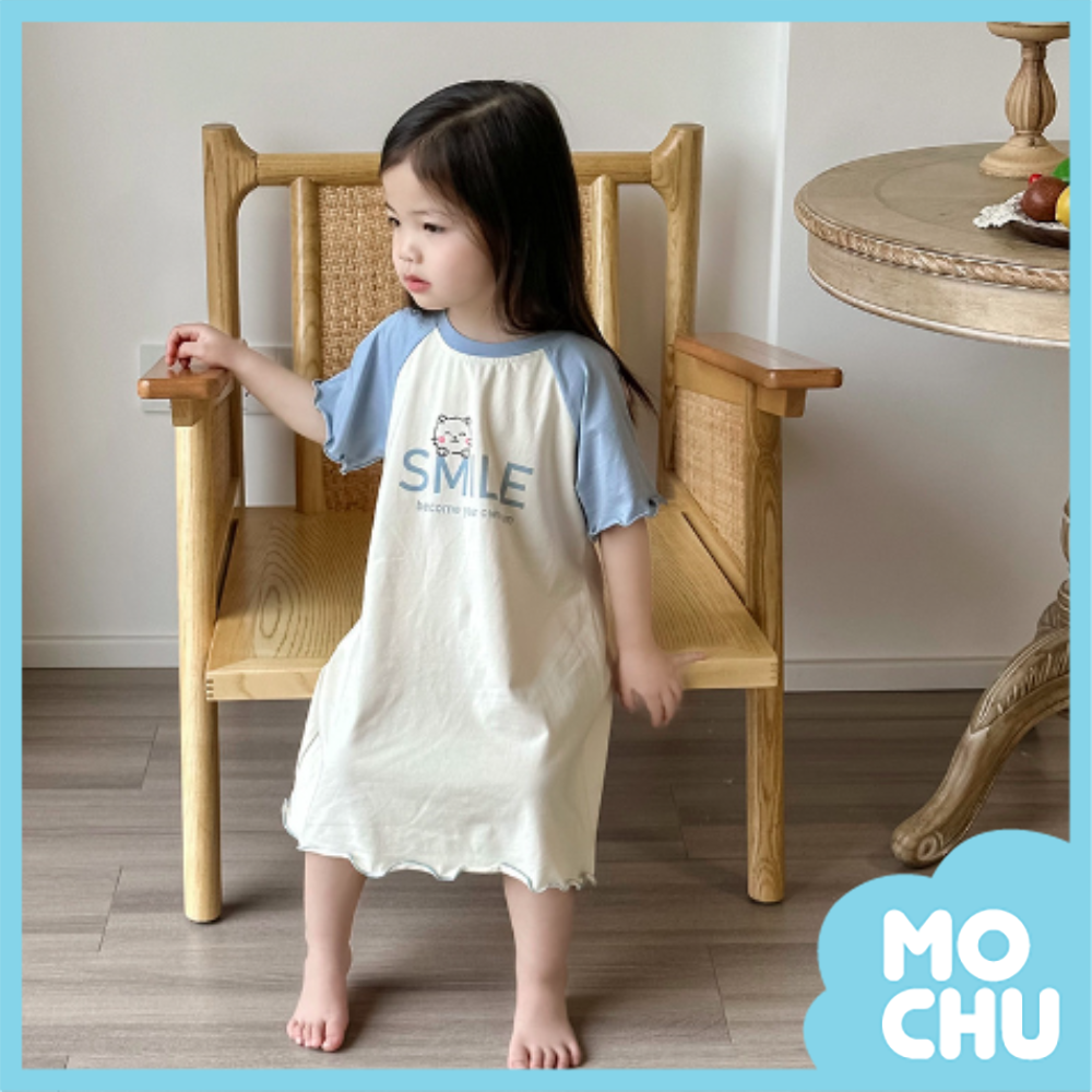 微笑喵短袖家居連身裙