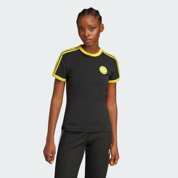 Adidas Smiley Cali Tee JD2738 女 T恤 運動上衣 休閒短袖 黑 黃 亞版