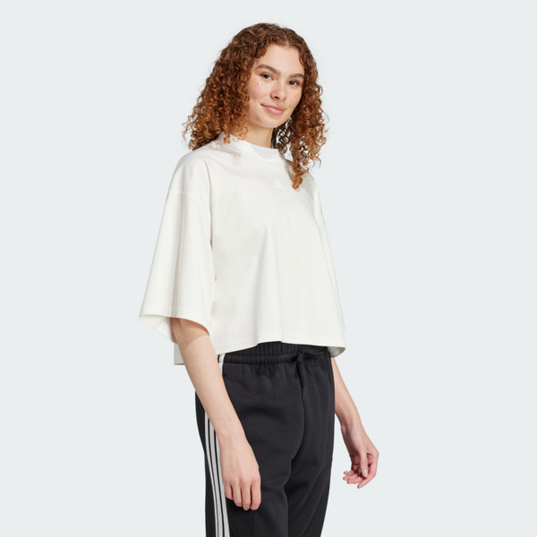 Adidas W Ce Q2 Tee JF3404 女 T恤 運動上衣 休閒短袖 米白 亞版