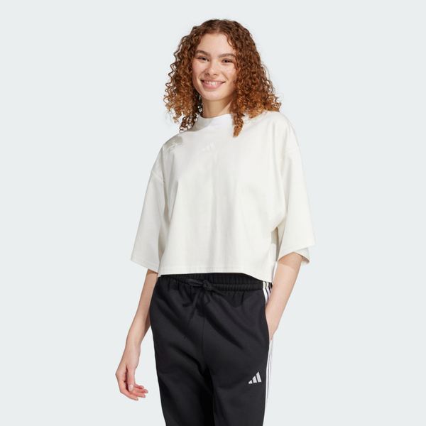 Adidas W Ce Q2 Tee JF3404 女 T恤 運動上衣 休閒短袖 米白 亞版