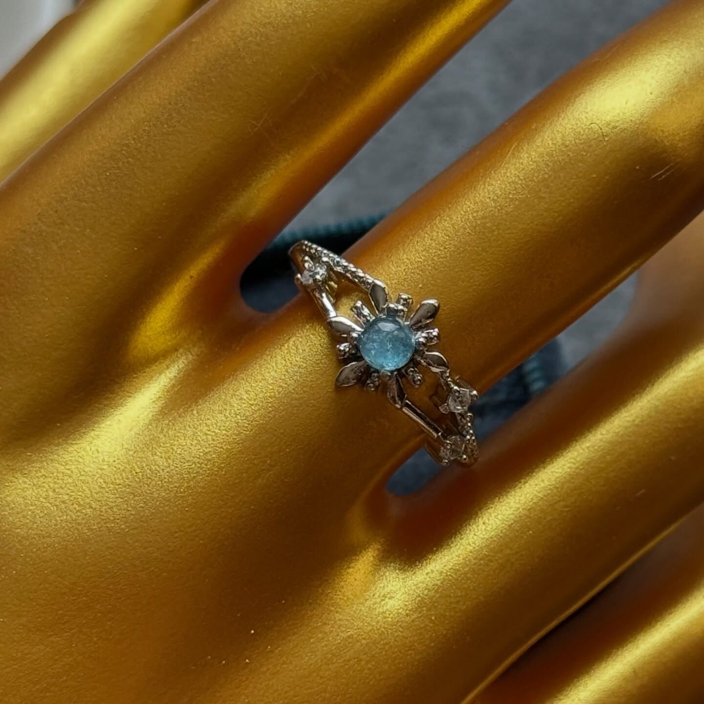 [原石] 海藍寶 水晶戒指