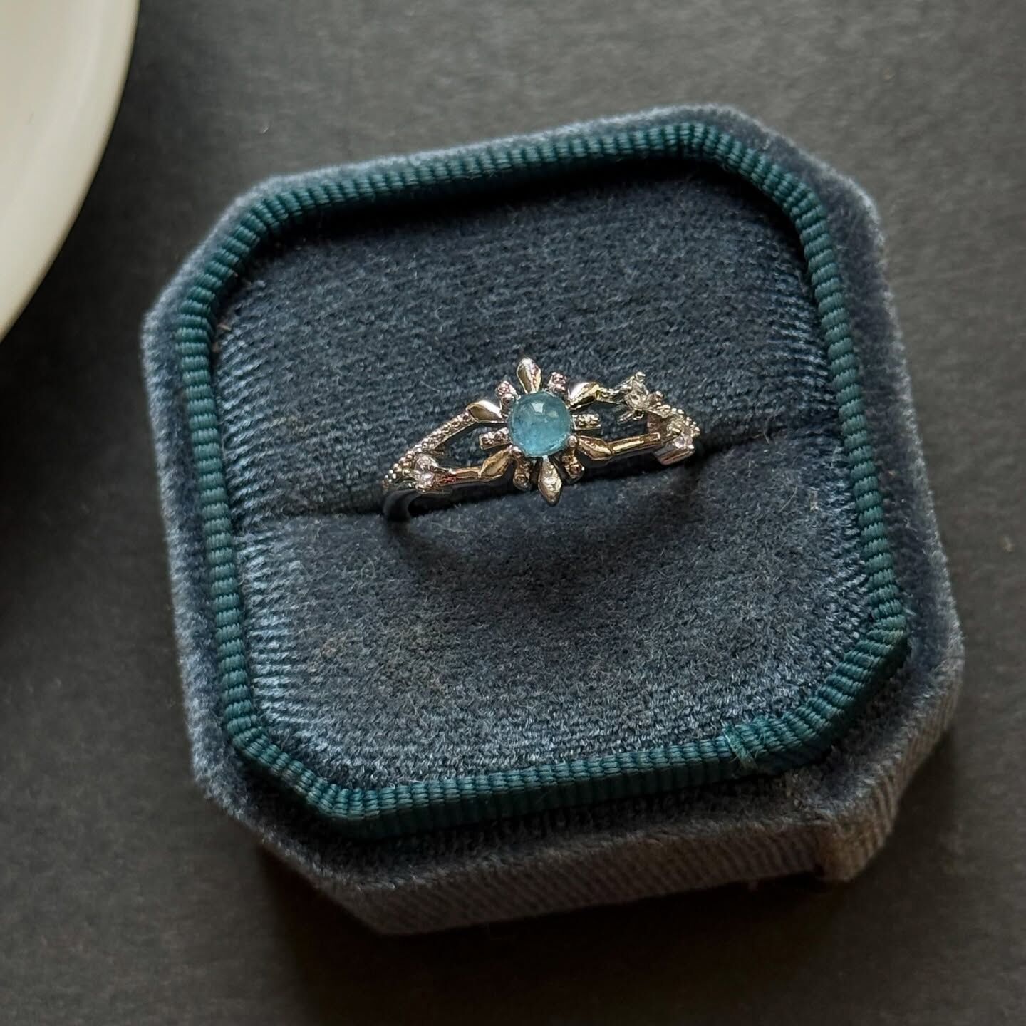 [原石] 海藍寶 水晶戒指