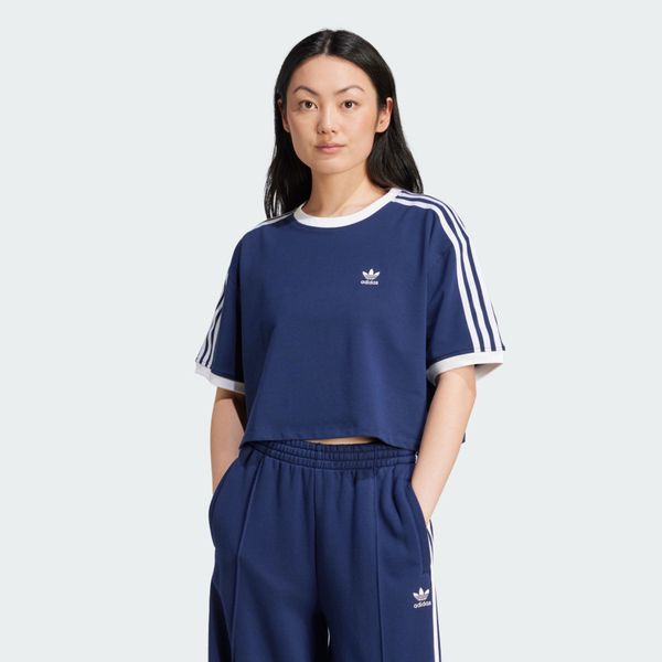 Adidas 3s Loose Crop T JC8151 女 T恤 運動上衣 休閒短袖 短版 深藍 白 亞版