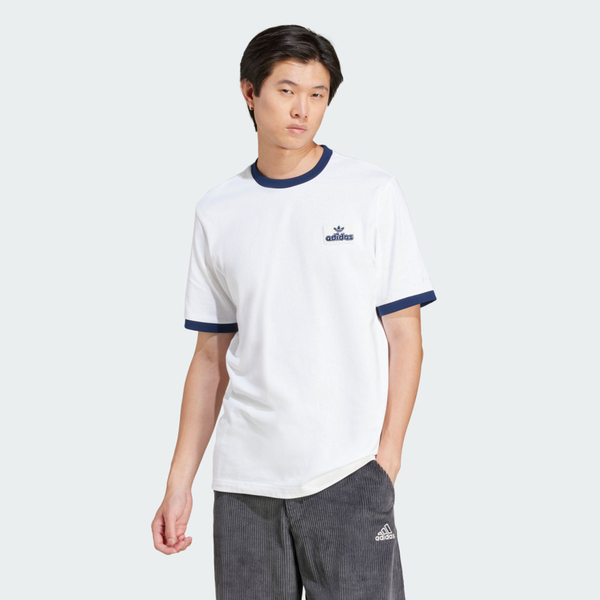 Adidas Contrast Tee JC8384 男 T恤 運動上衣 休閒短袖 白 深藍 亞版