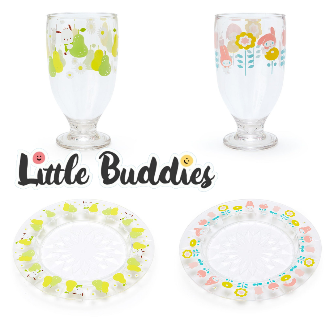 日本 Sanrio 夏日透明膠餐具