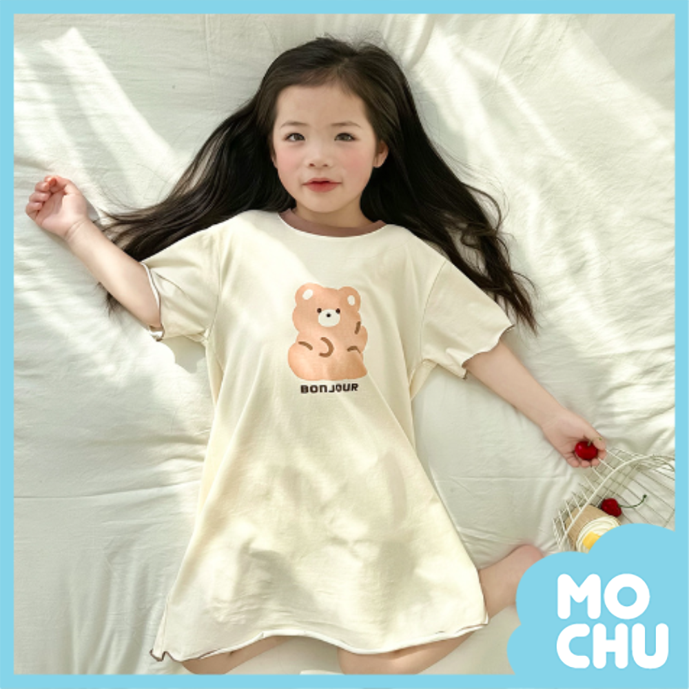 英倫熊短袖家居連身裙