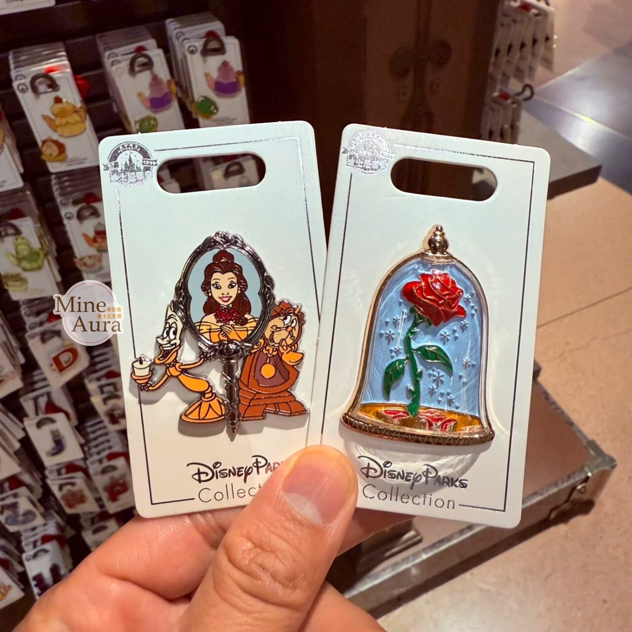 貝兒公主 Belle 永生花 造型 徽章 PIN 美女與野獸 Beauty and the Beast -上海迪士尼樂園