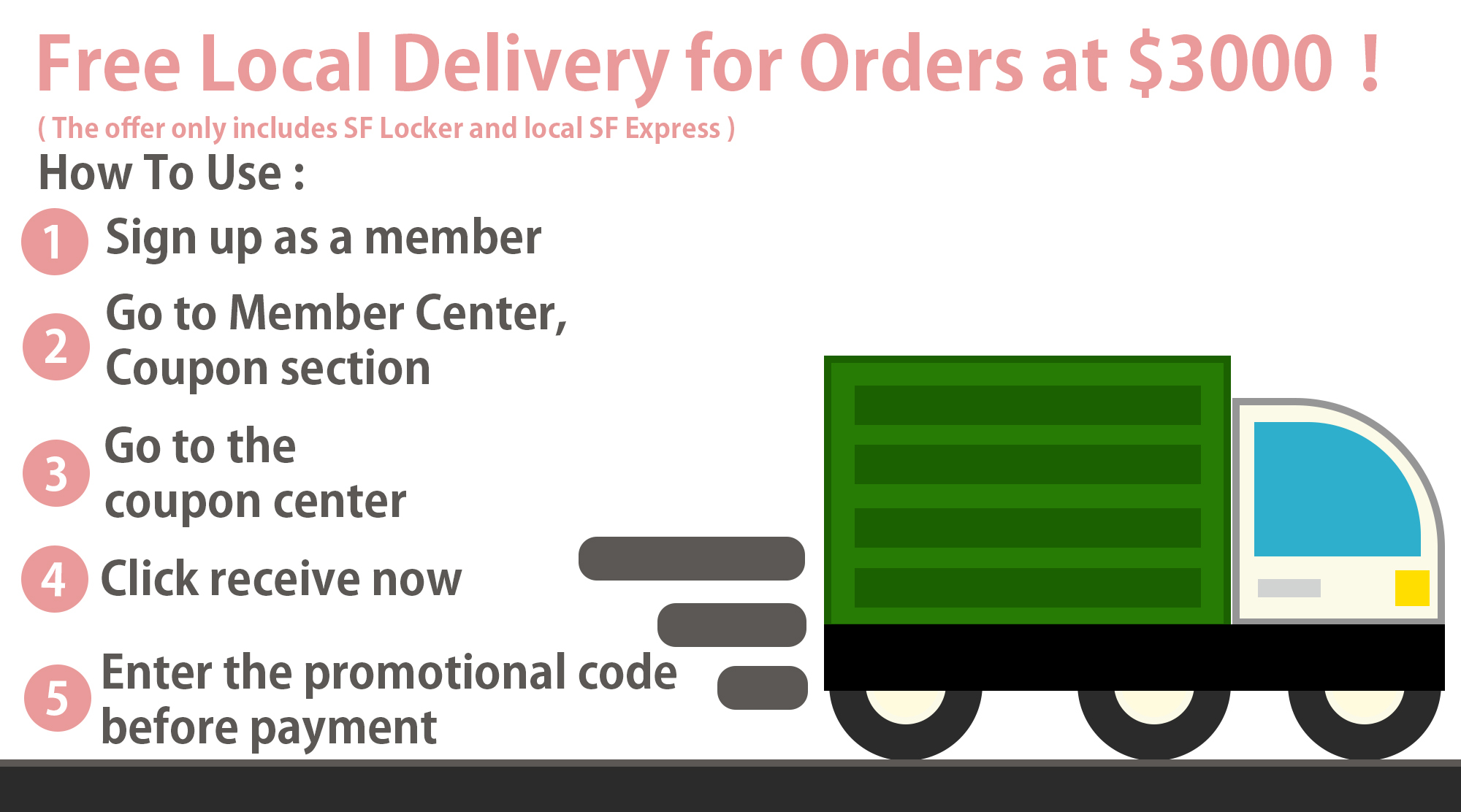 free delivery, local, delivery, $3000