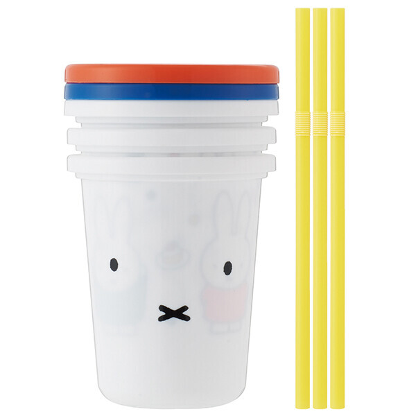 日本製 Skater MIFFY 兒童連蓋吸管杯 3件裝