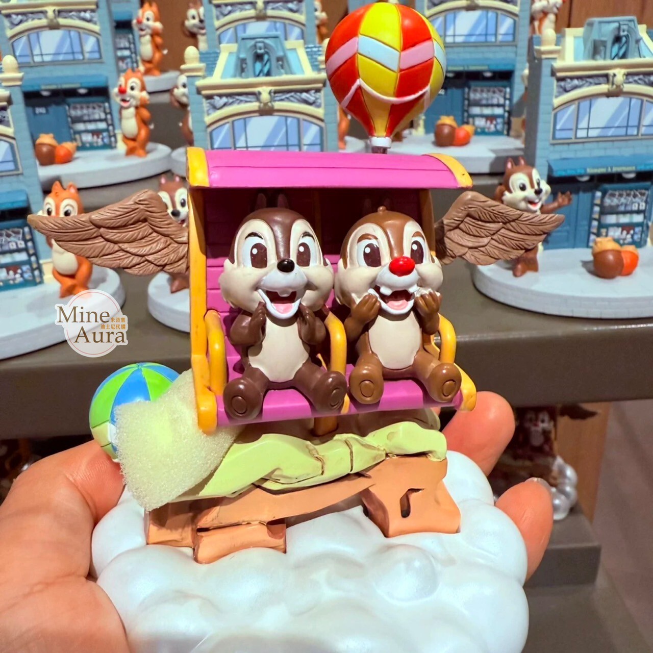 奇奇蒂蒂 Chip 'n Dale 小翅膀氣球場景 造型 相片夾 擺飾品 -上海迪士尼樂園