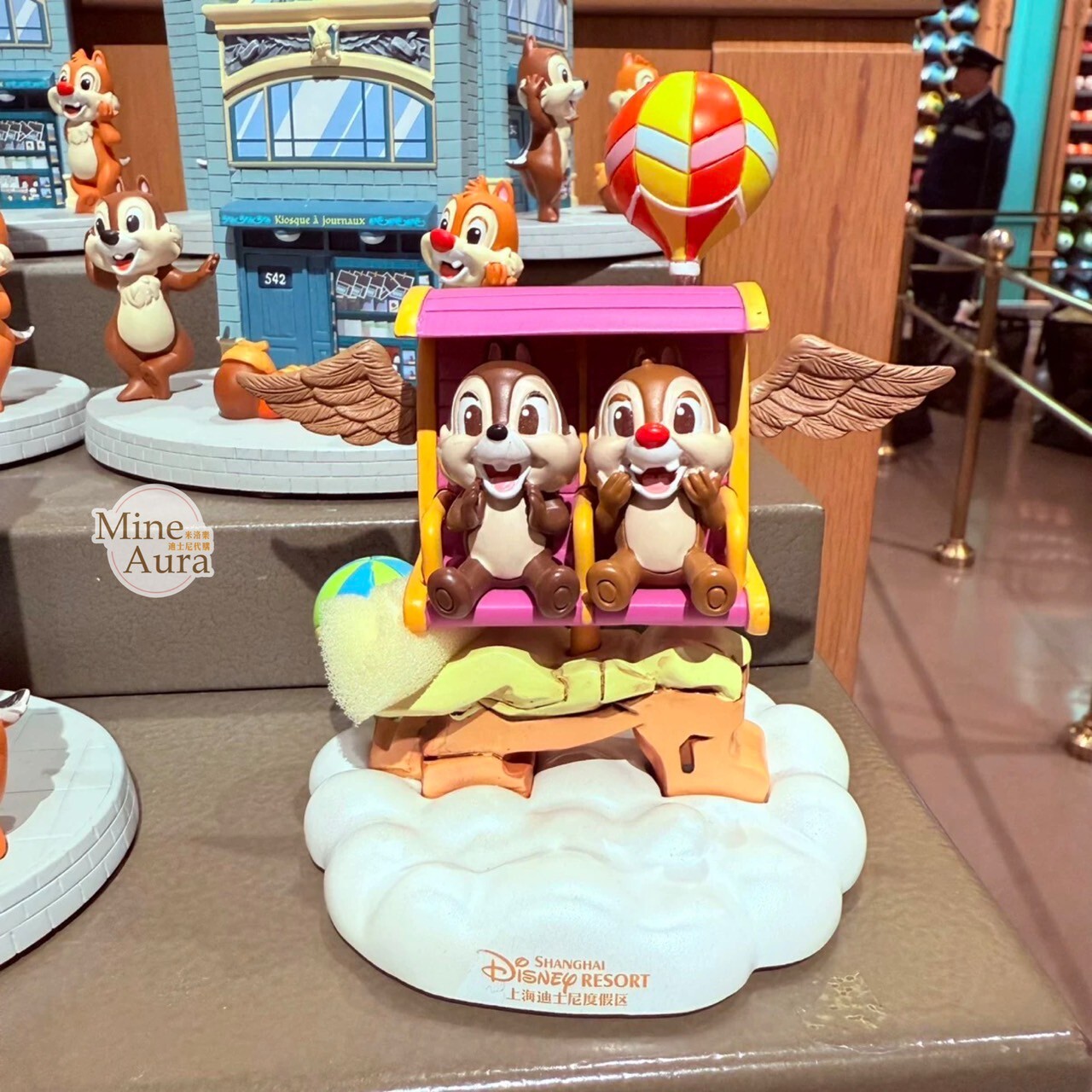 奇奇蒂蒂 Chip 'n Dale 小翅膀氣球場景 造型 相片夾 擺飾品 -上海迪士尼樂園