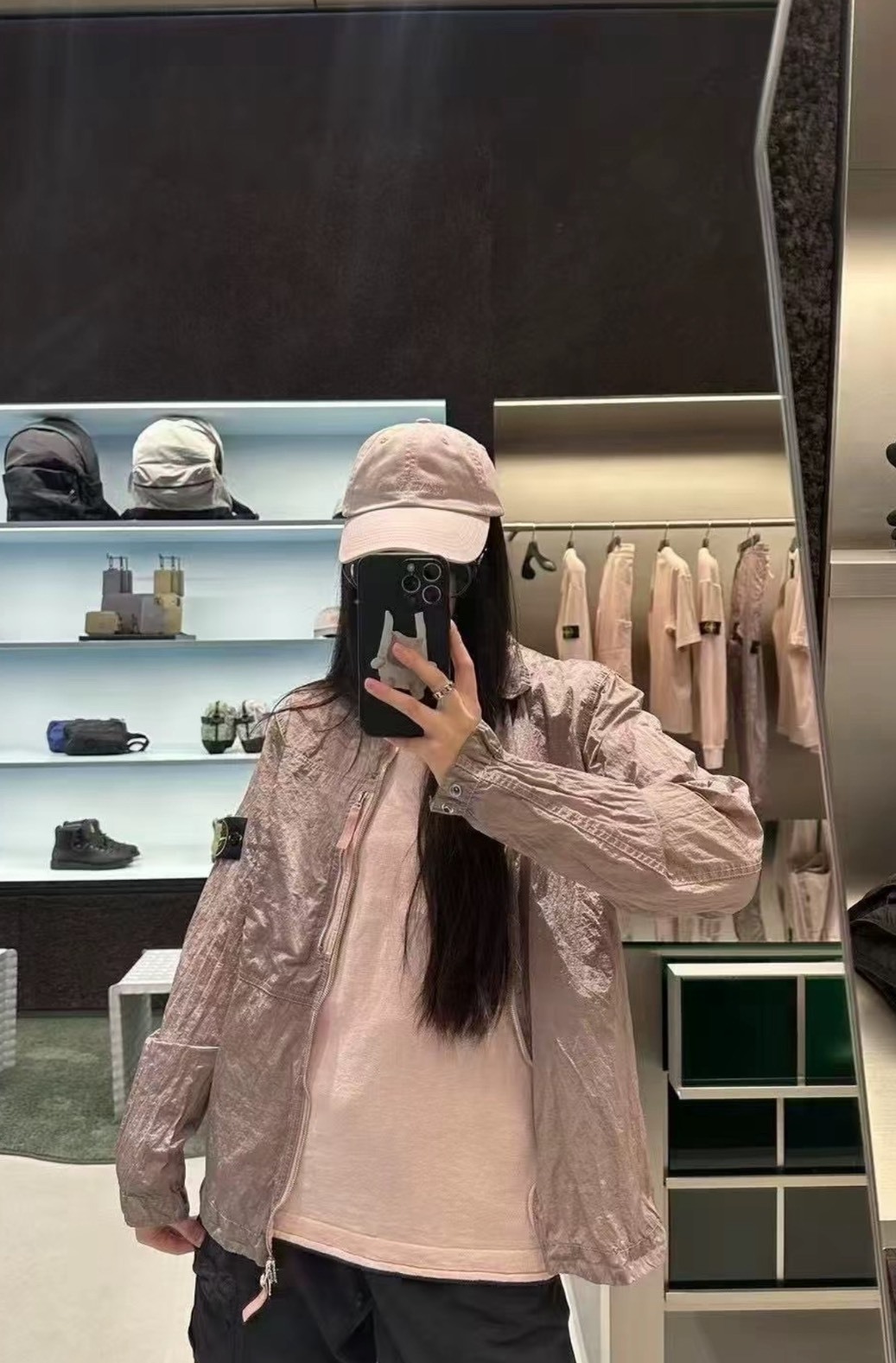 STONE ISLAND 石頭島 金屬尼龍翻領外套 古董玫瑰 阮經天同款 男款 指南針臂章 徽標夾克