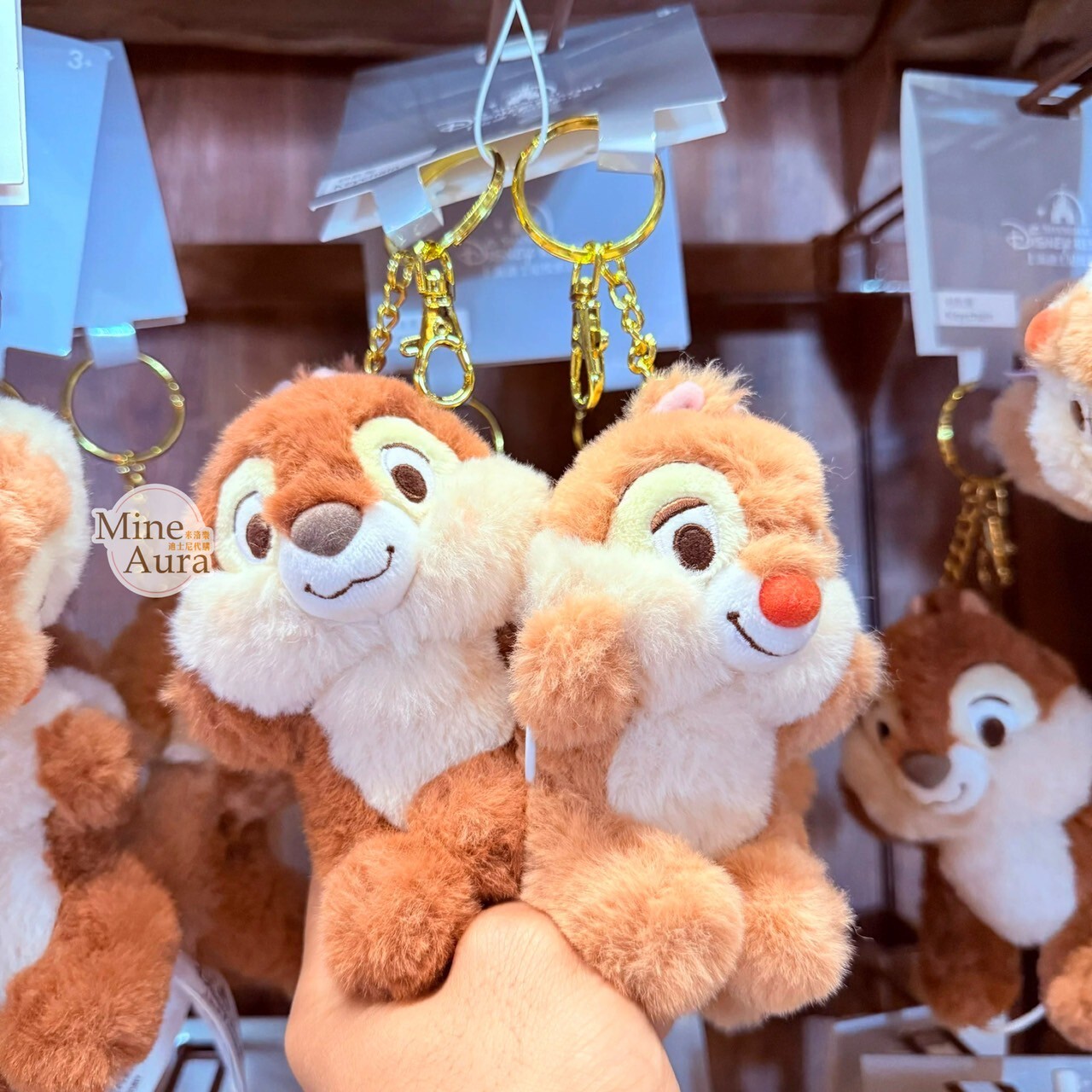 奇奇蒂蒂 Chip 'n Dale 經典 絨毛 鑰匙圈 吊飾 -上海迪士尼樂園