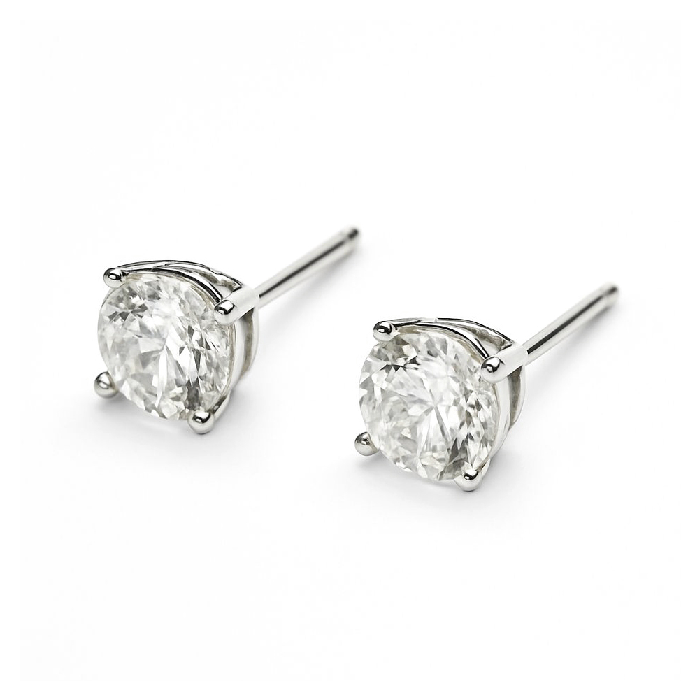 18K白金 實驗室培育鑽石耳環