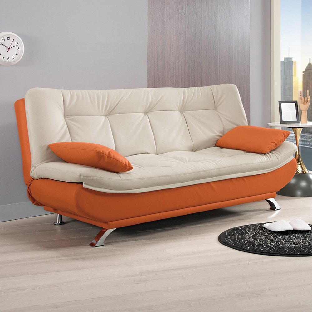 吉娜雙色科技布面沙發床組/雙人椅/二人座沙發-附抱枕(兩色可選)