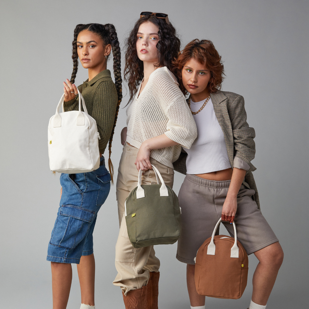 拉鍊隨手袋【荳蔻咖】-加拿大Fluf有機棉