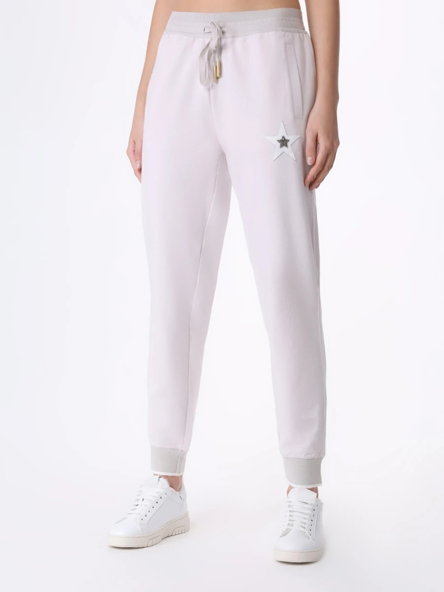 LORENA 抽繩縮口棉褲(米灰)