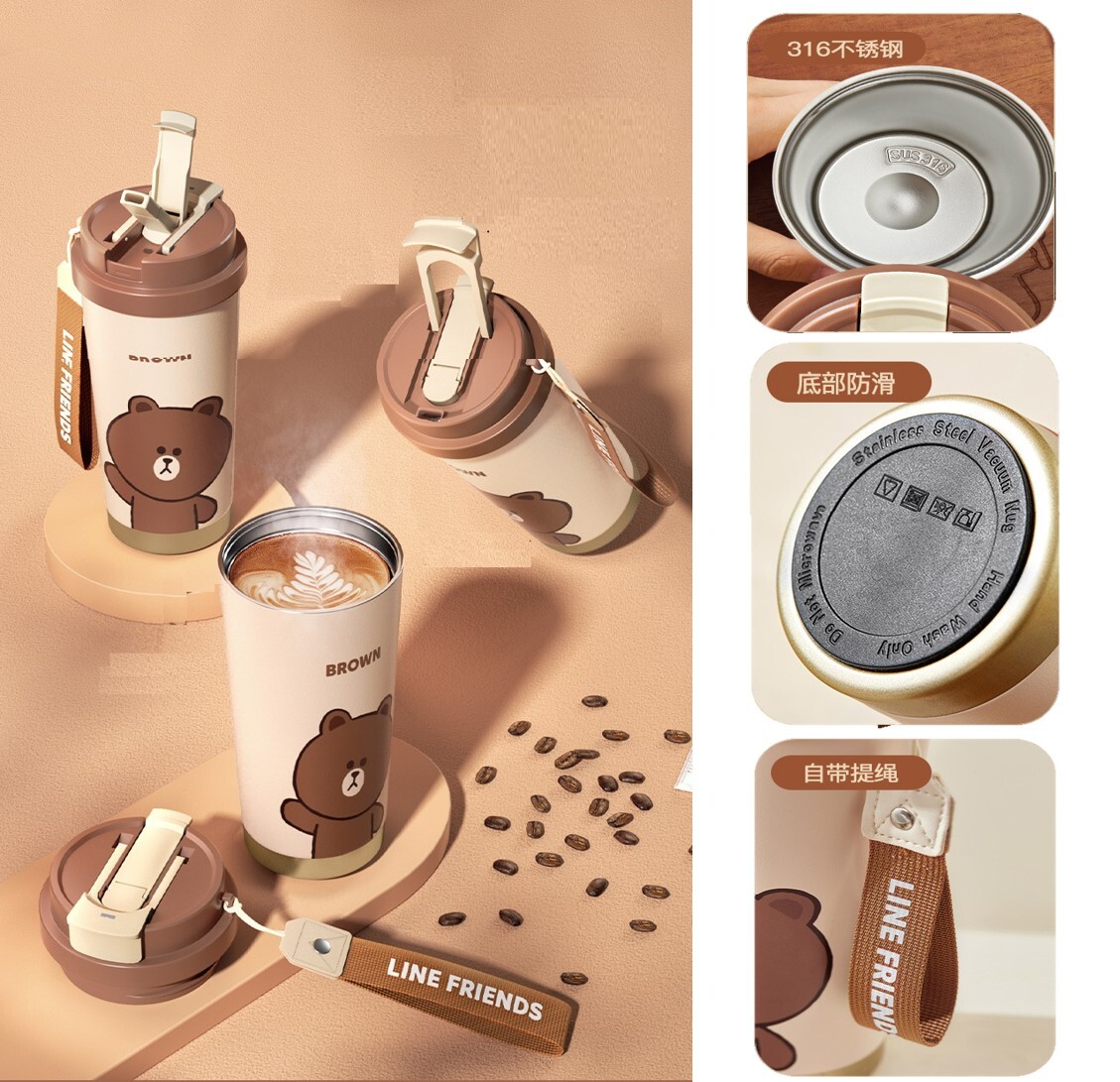 LINE FRIENDS - 真空冷熱咖啡保溫杯 (500ml)