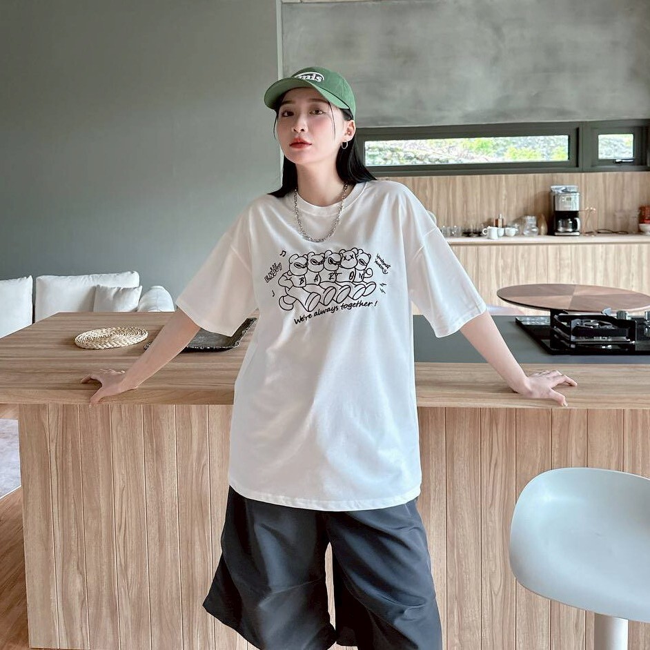 自訂款 BARON刺繡五隻熊競走短T im80939