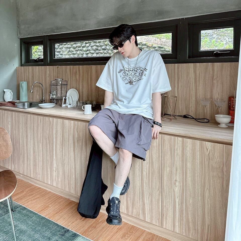 自訂款 BARON刺繡五隻熊競走短T im80939