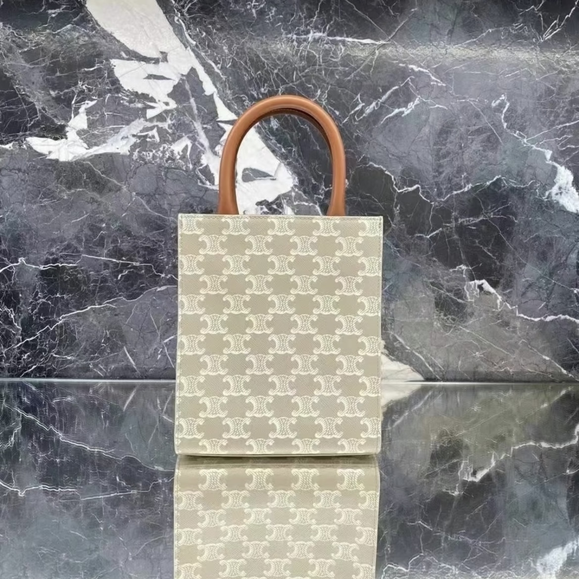 Celine bag Mini Vertical Cabas in Triomphe Canvas and calfskin