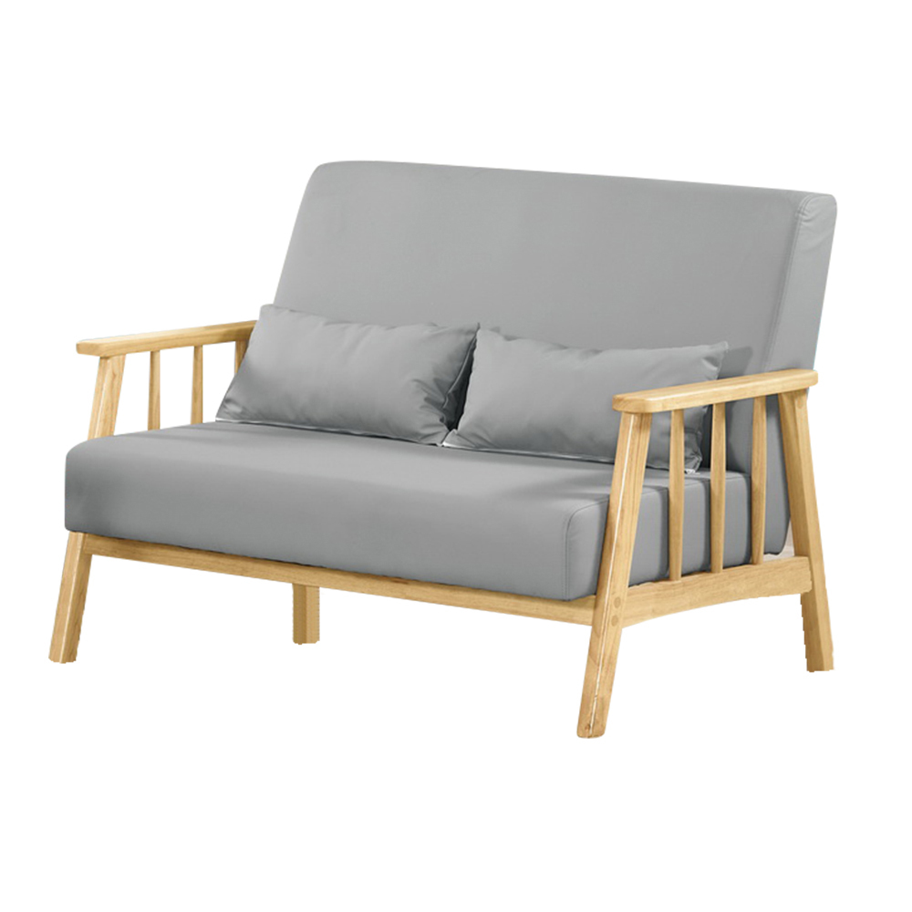 潔西藍灰色貓抓布面實木沙發雙人座/二人座沙發椅-附抱枕