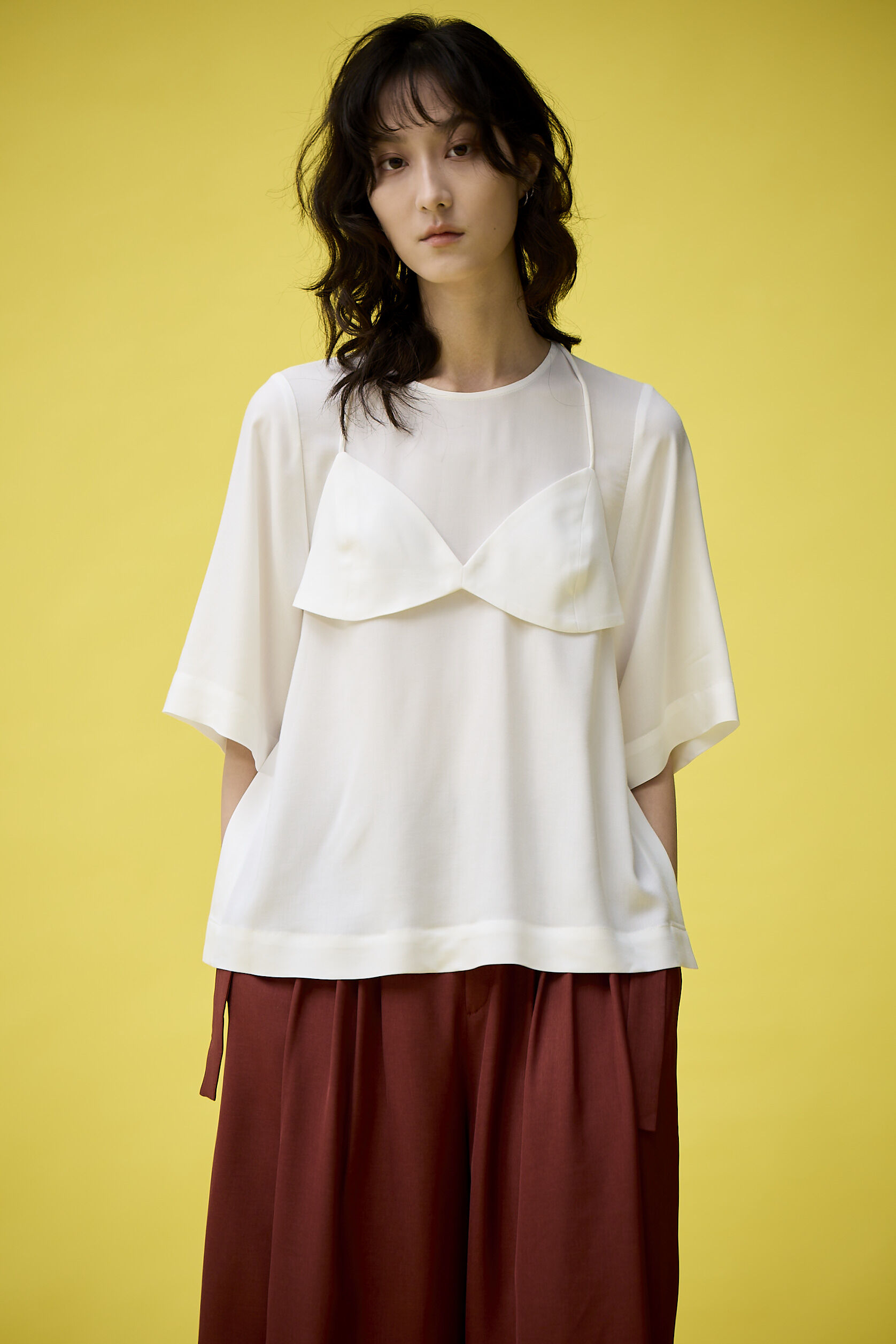 圓領五分袖上衣